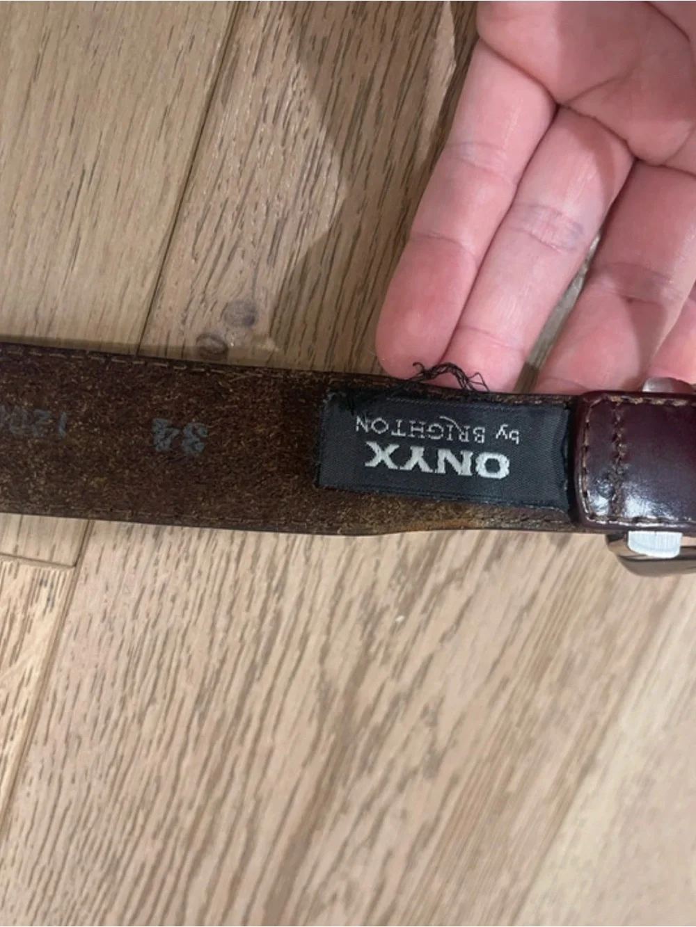 Brighton golf Brown and Black Leather Belt with Silver Accents